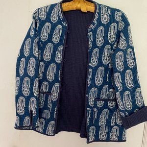 PAISLEY BLUE QUILTED JACKET SIZE S